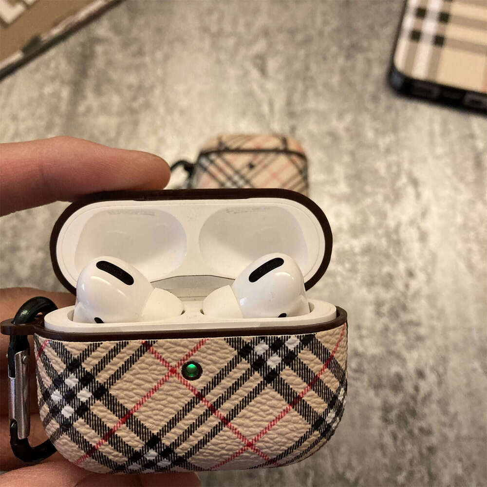 Compatible with Apple Pro Earphone Case Luxury Wireless 123 Generation Bluetooth Striped Leather Hard Shell Trendy