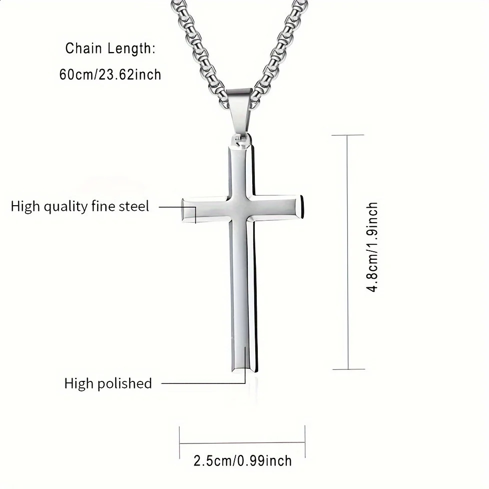 Collier Homme Spiritual Male Stainless Steel Necklace Mans Jesus Cross Necklaces for Man Collar Hombre Fathers Day Gifts250829