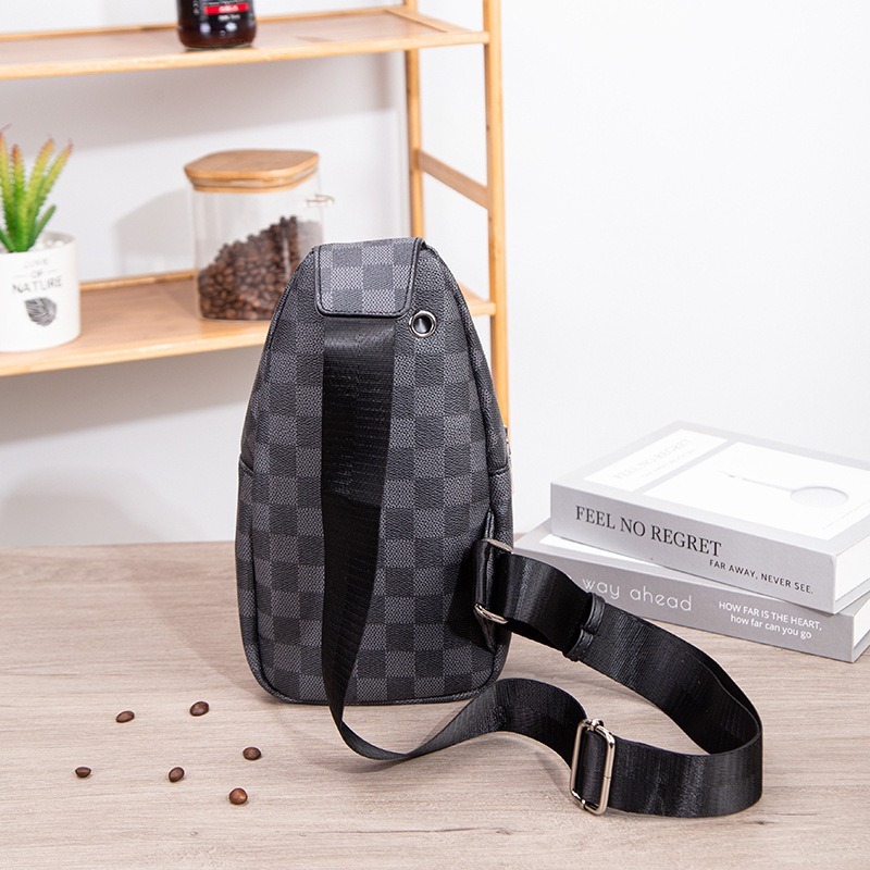 Free shipping designer men's and women's chest bag wallet plaid leather bag waterproof business outdoor leisure multifunctional luxury handb