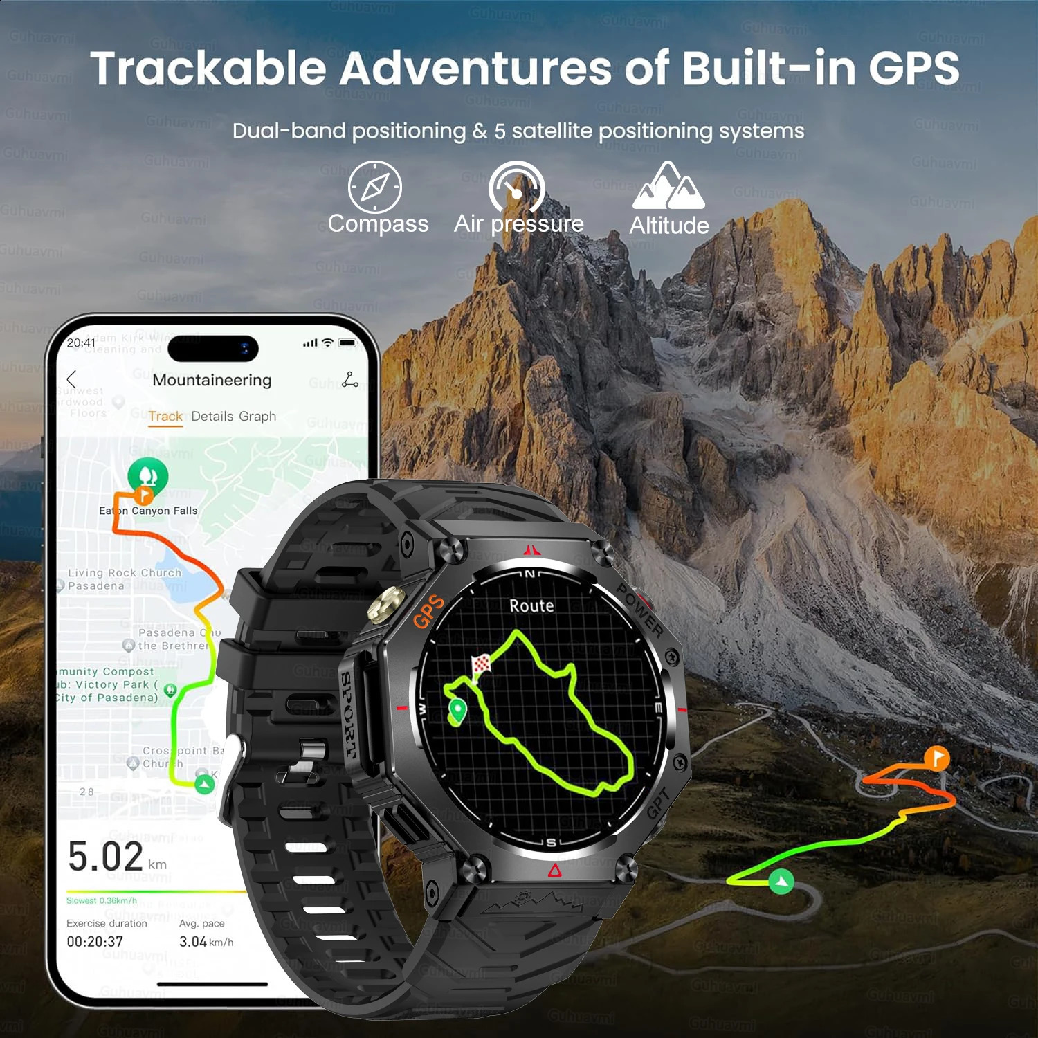 Military Smart Watch TRex 3 Bulitin GPS Compass Altimeter Barometric TM IP69K Waterproof AMOLED Bluetooth Call watch 250829 - view 4