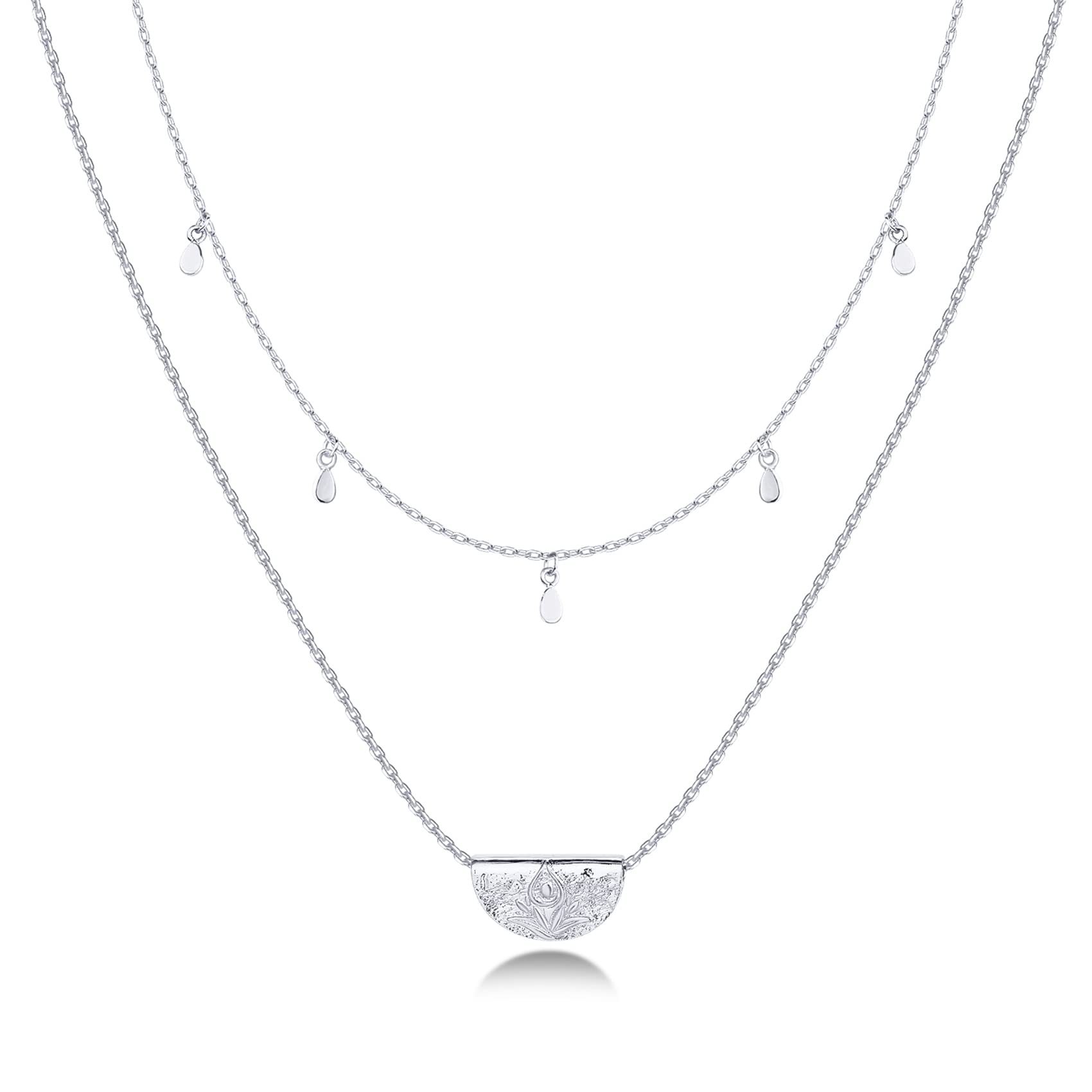2025 Trendy Copper Plated Bar Pendant Necklace Stylish Layered Chain Jewelry for Women