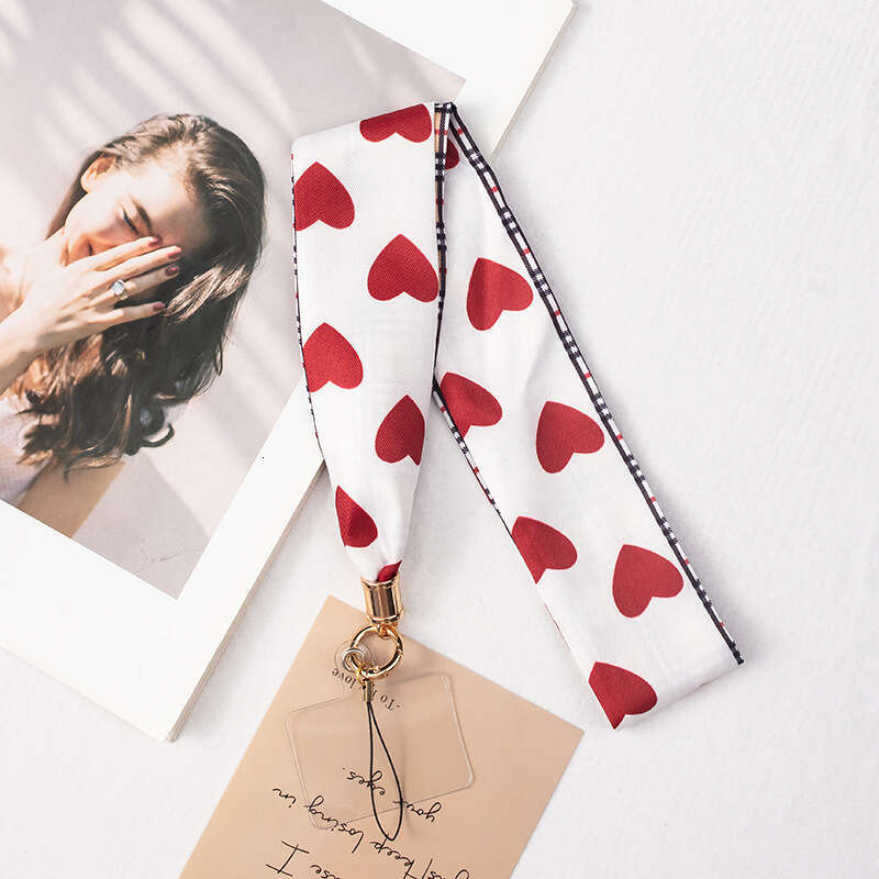 New Phone Scarf Detachable Neck Strap Long Luxury Women's Lanyard Chain Wide Cloth Cute