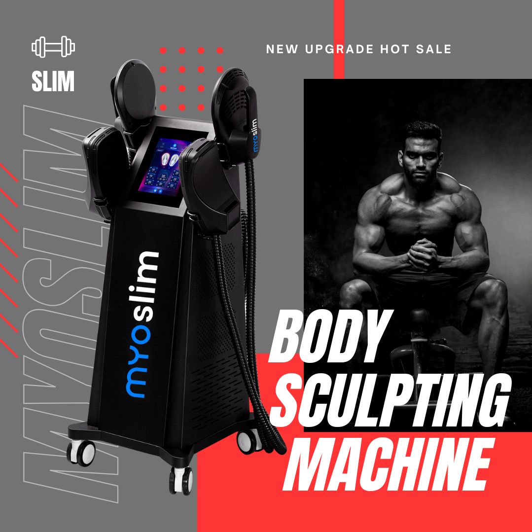 EMS Body Sculpting Machine Myoslim Vertical Non-Invasive Weight Loss Device For Women and Men Fat Burning Tighten Skin Reduce Cellulite Muscle Buildin