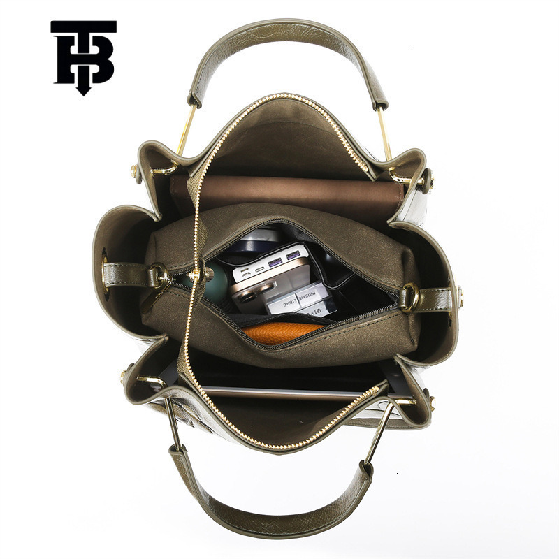 TB BHULAMTE Designer Retro Geometric Embossed Bucket Shaped Handbag, Large Capacity High-end Women's Business Bag European Style Single Shoulder 