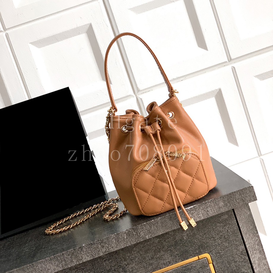 Diamond quality Designer Bag Clutch with chain bag 15CM Calfskin leather Bucket Bag Luxury Shoulder Bag Handbag With box C403