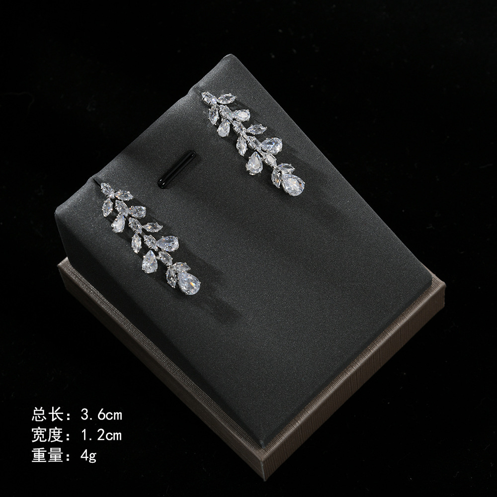 HIBRIDE Simple Water Drop Crystal Cube Zirconia Necklace Earring Set 4-piece African Womens Bead Jewelry Set N-297 241106