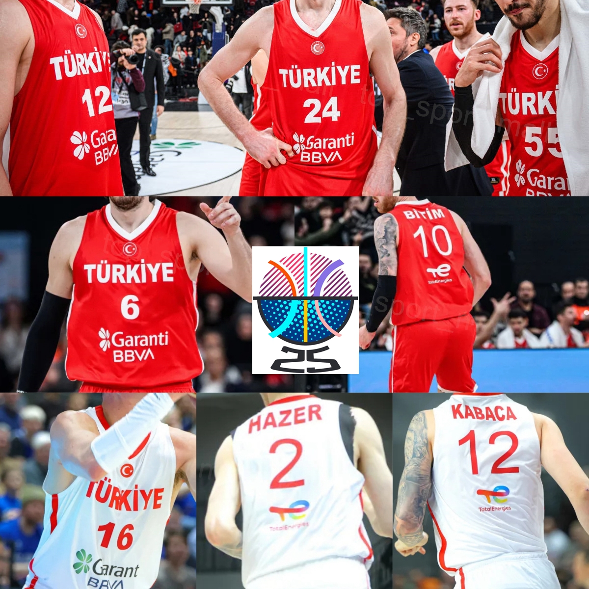 Stampa 25-26 Eurobasket Turkiye Basketball Maglie 6 Cedi Osman 77 Omer Faruk Yu…