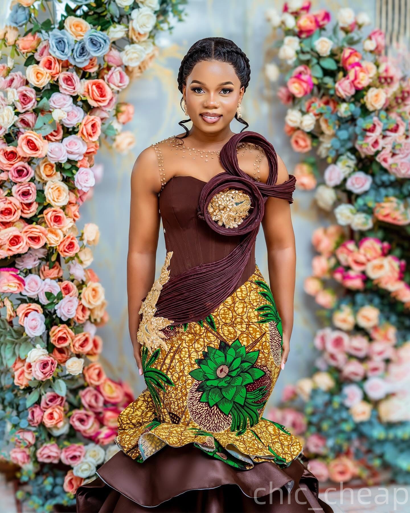 Aso Ebi Mermaid Brown Prom Dress 2025 Printed Crystals Satin Stylish Evening Formal Party Birthday Dresses Robe De Sorrie Reception Gowns For Special 