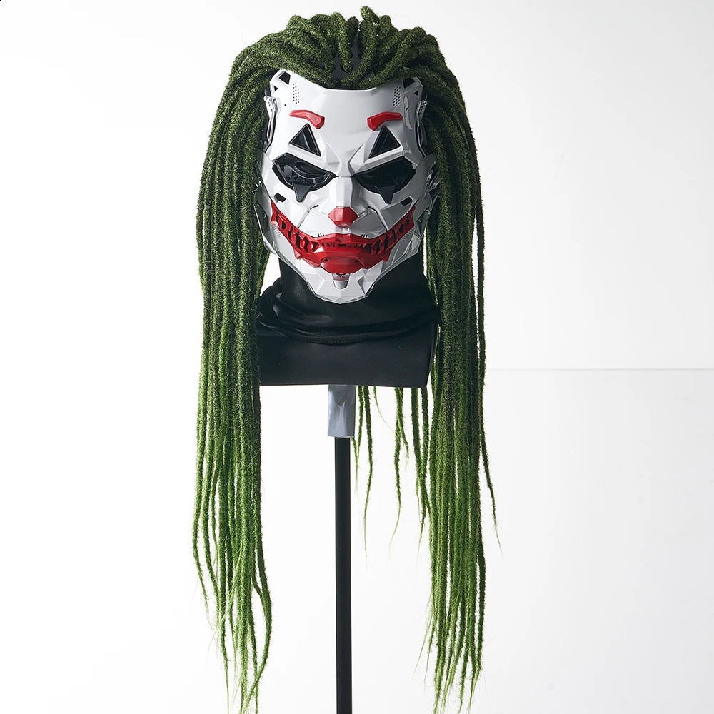Joker Masks Cyberpunk Clown Braids 2d Cosplay Resin Custom Products Halloween Anime RolePlaying Props And Gifts Toys 250820