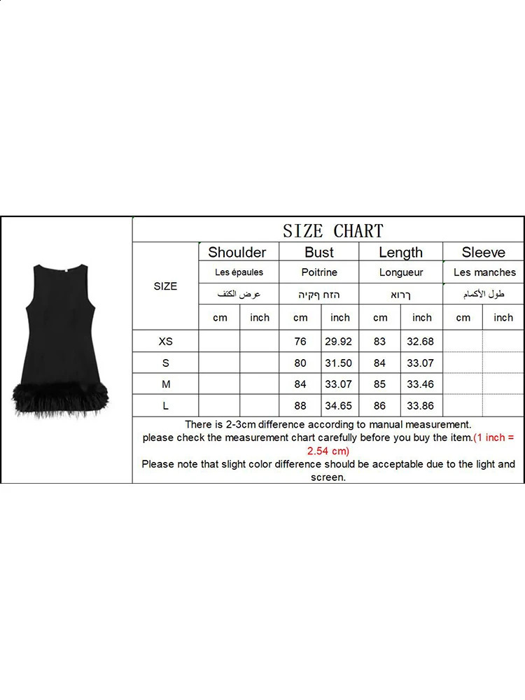 TFMLN Elegant Women Feathers Mini Dresses Sexy Slim Sleeveless Chic Party Dress Fashion Back Zipper Dress 250828