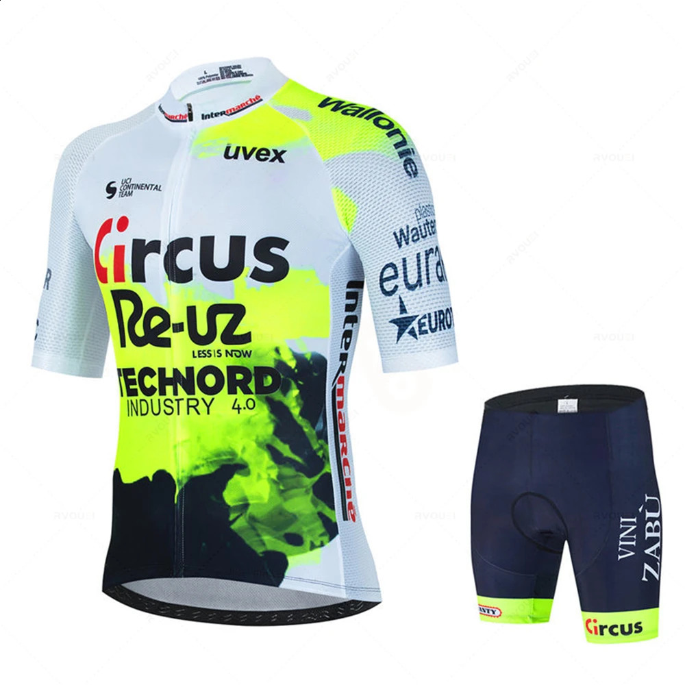 Circus Wanty Fluorescein Sportswear Cycling Jersey Set Summer MTB Bike Clothes Uniform Maillot Ropa Ciclismo Hombre Bicycle Suit 250829