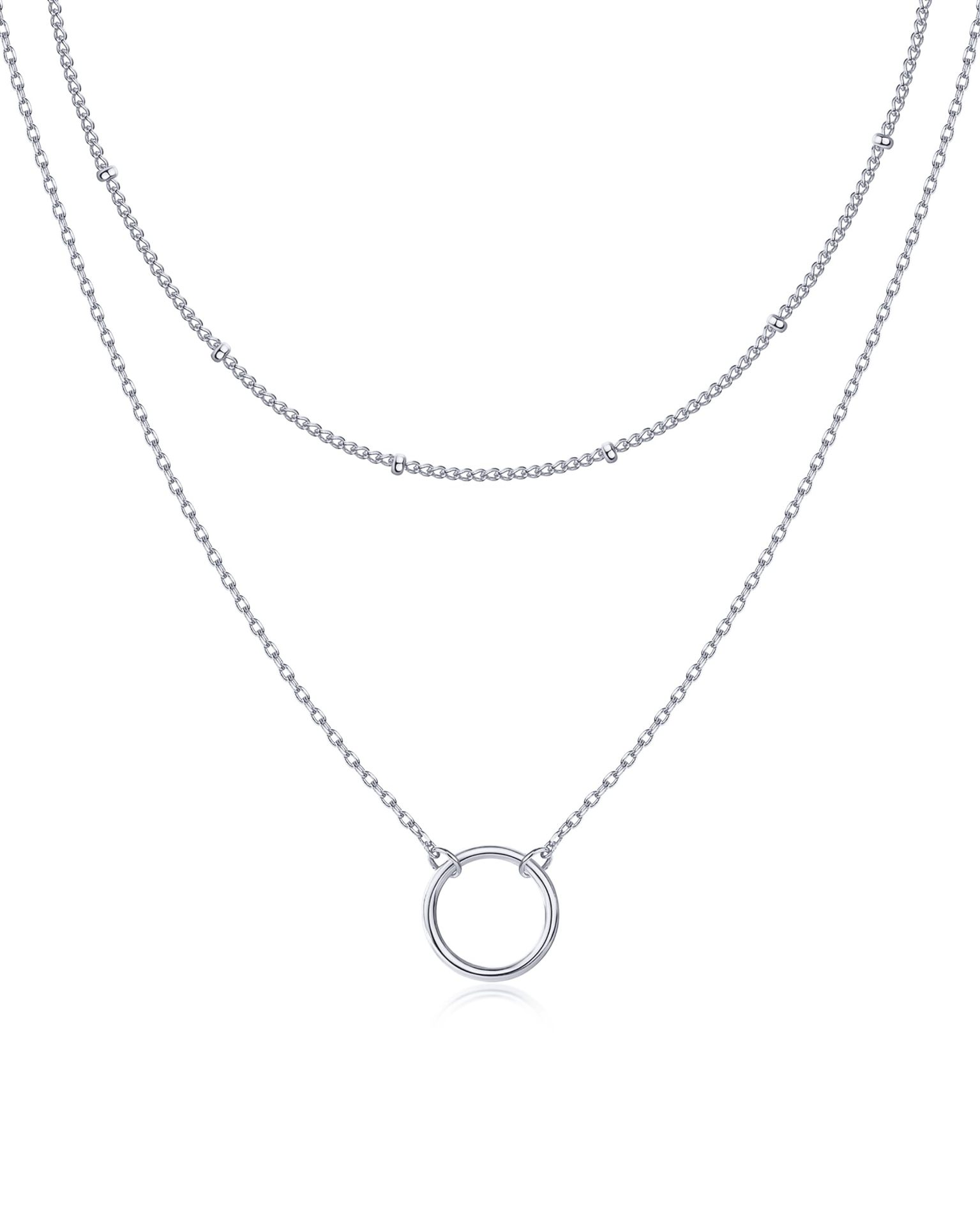 2025 Trendy Copper Plated Bar Pendant Necklace Stylish Layered Chain Jewelry for Women