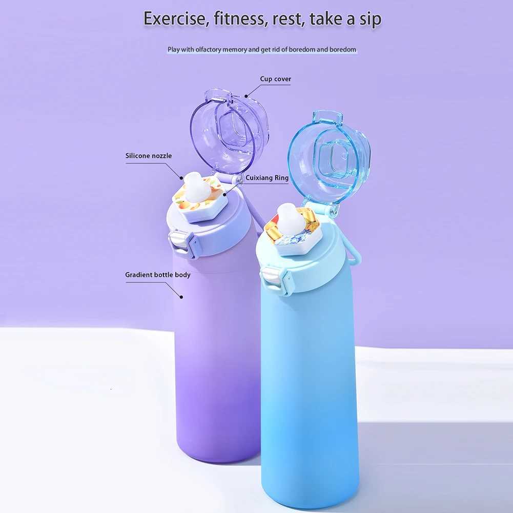 650ML Scent Flavored Water Bottle LeakProof with 7 Flavor Pods Air Water Up Bottle Portable for Travel Climbing Hiking G250828
