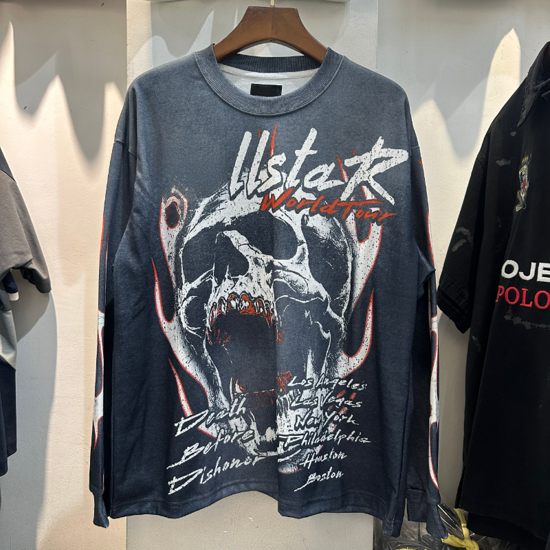 T-Shrit Men's Vintage Washed Oversized T Shirt Y2k Hip Hop Streetwear