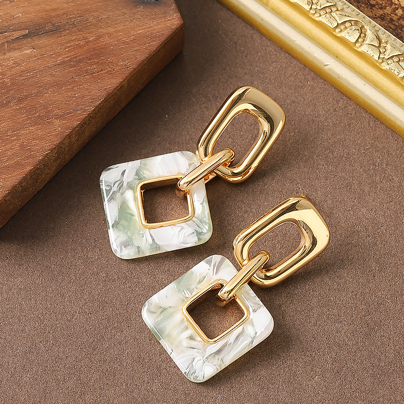 Geometric Cut Out Square Drop Earrings for Women Fashionable Hollow Design Dangle Earrings