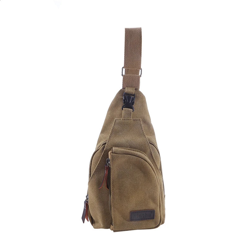 Mens Vintage Canvas Satchel Shoulder Sling Chest Pack Multifunctional Outdoor Small Shoulder Bag 250829