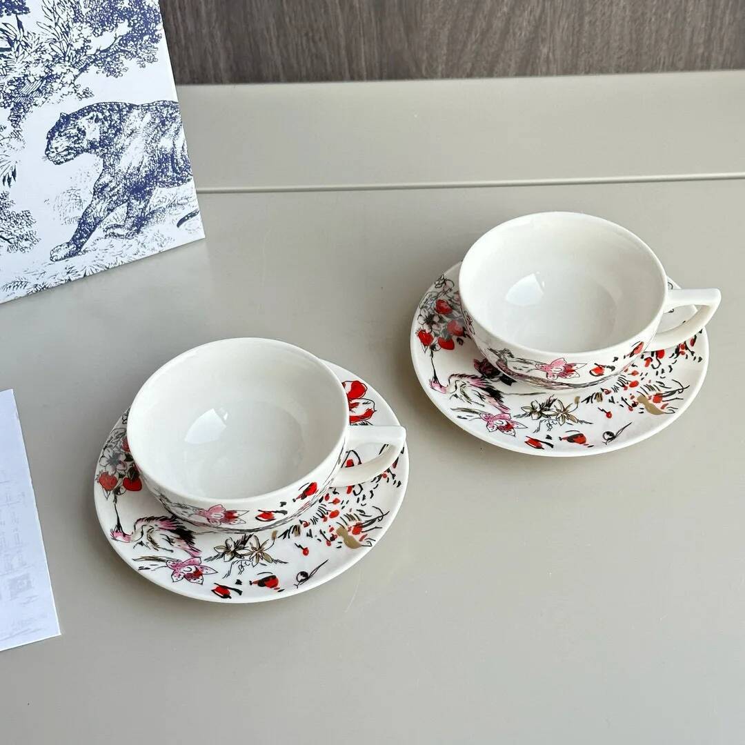 Light Ceramic Coffee Mug Set Deluxe Gift Box 2pcs Cups European Tea Tableware High-grade Gifts high-quality