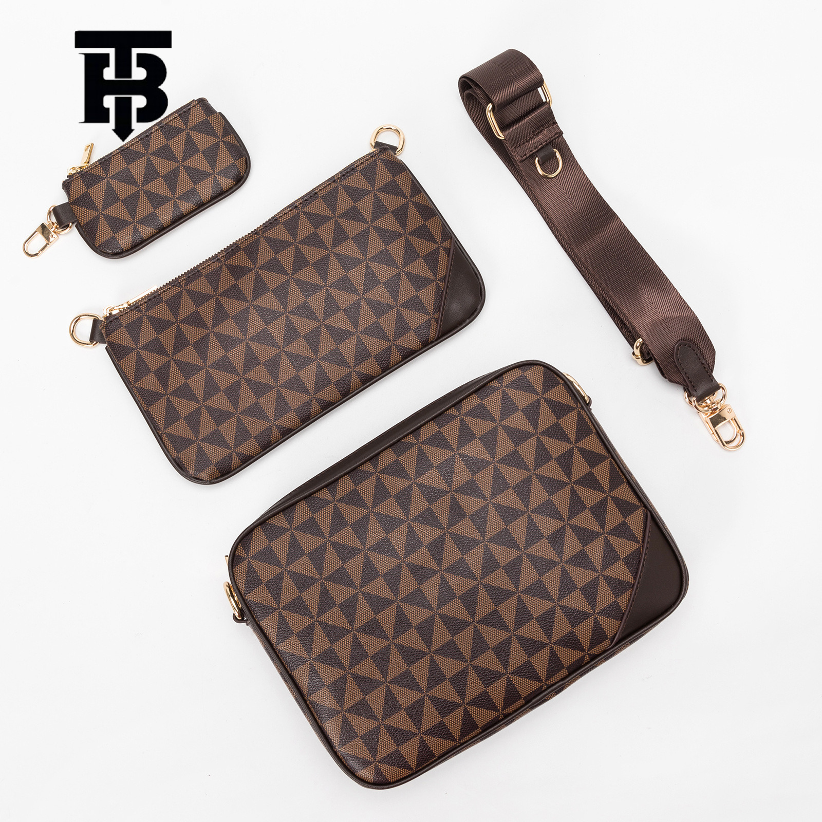 TB BHULAMTE Designer Fashion Three-in-one Trendy Men's 2025 Luxury Bag New European And American Retro Printed Single-shoulder Men's Crossbo