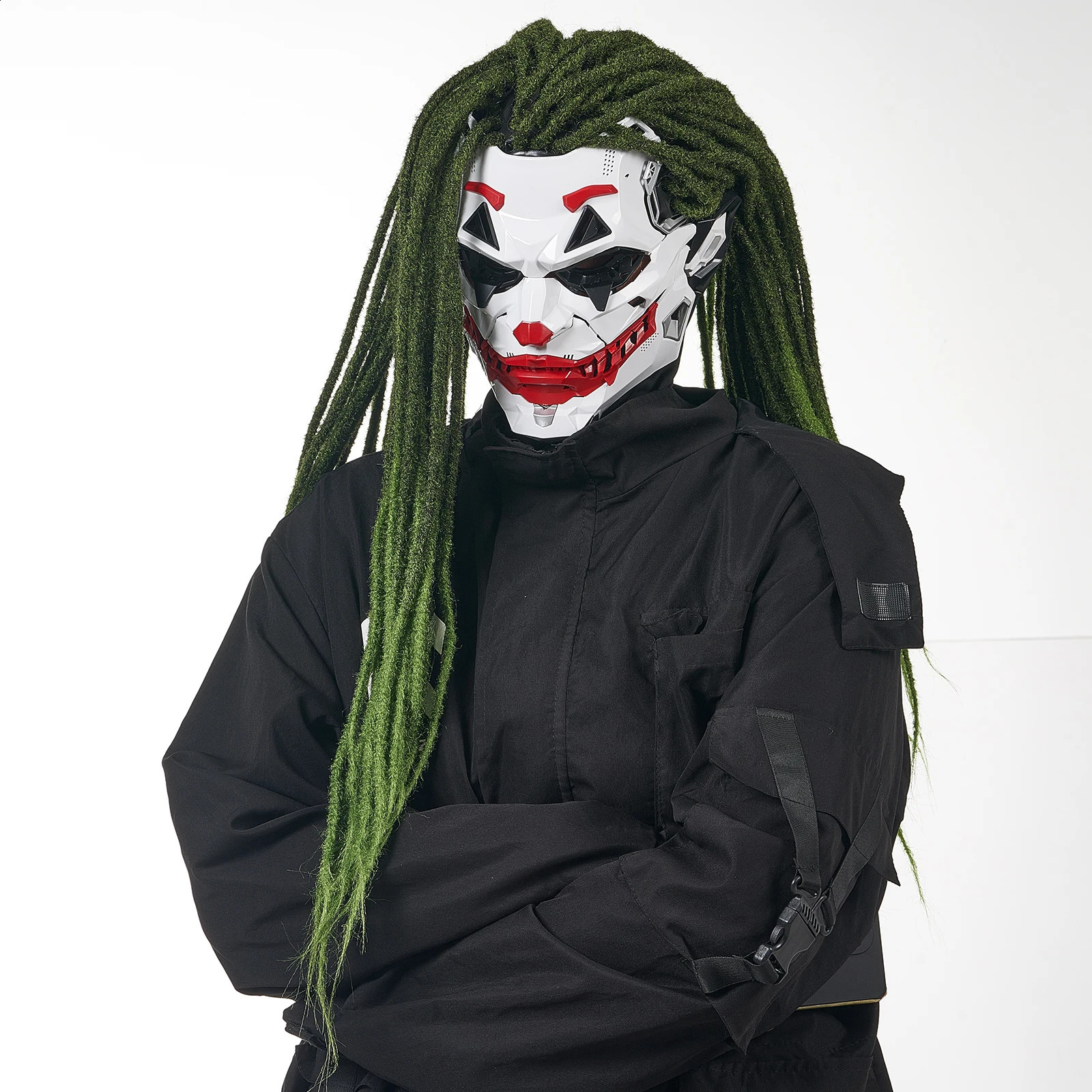 Joker Masks Cyberpunk Clown Braids 2d Cosplay Resin Custom Products Halloween Anime RolePlaying Props And Gifts Toys 250820