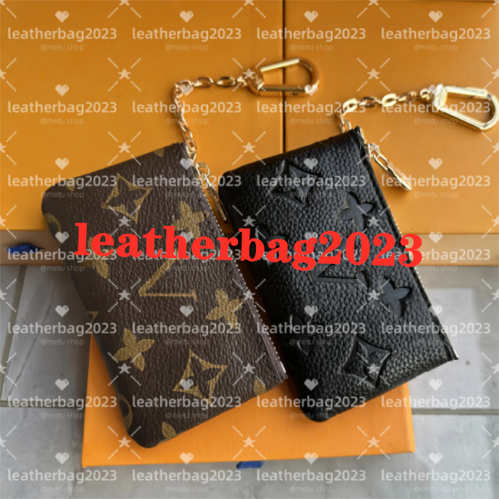 Designer Keychain Wallet Key Chain Hang Bag Charm Keyring Keychains hang Leather Designers Women Men Coin Purse Alloy Pendant Key Ring with box