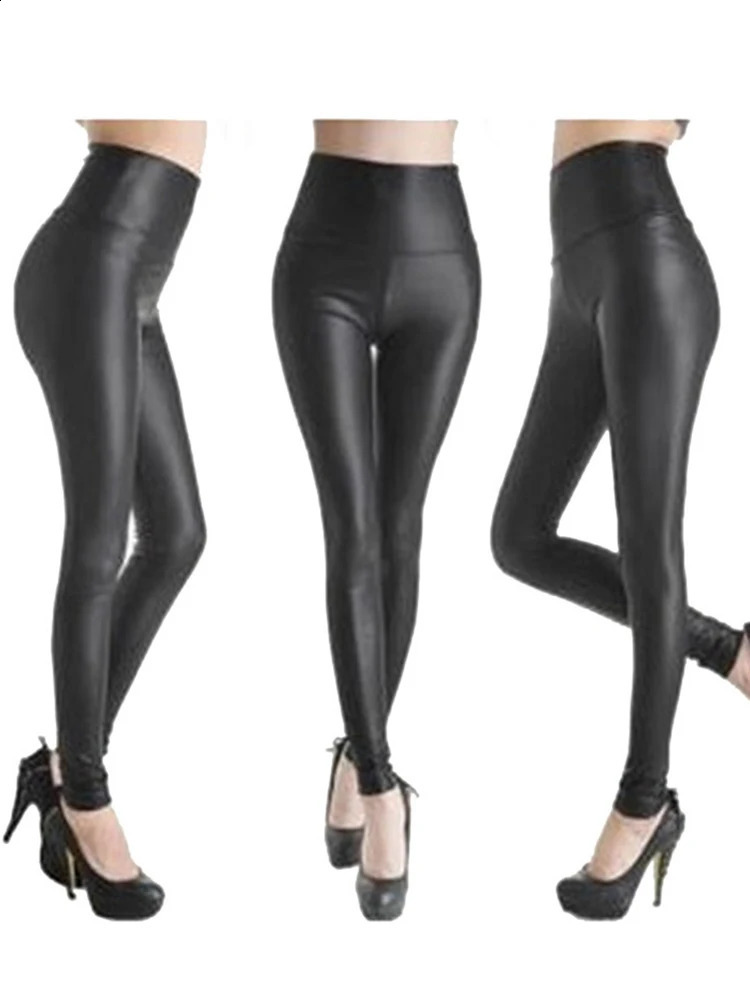 CHSDCSI Faux Leather High Waist Sexy Legging Women Black Pencil Pants Slim Skinny Trousers250828