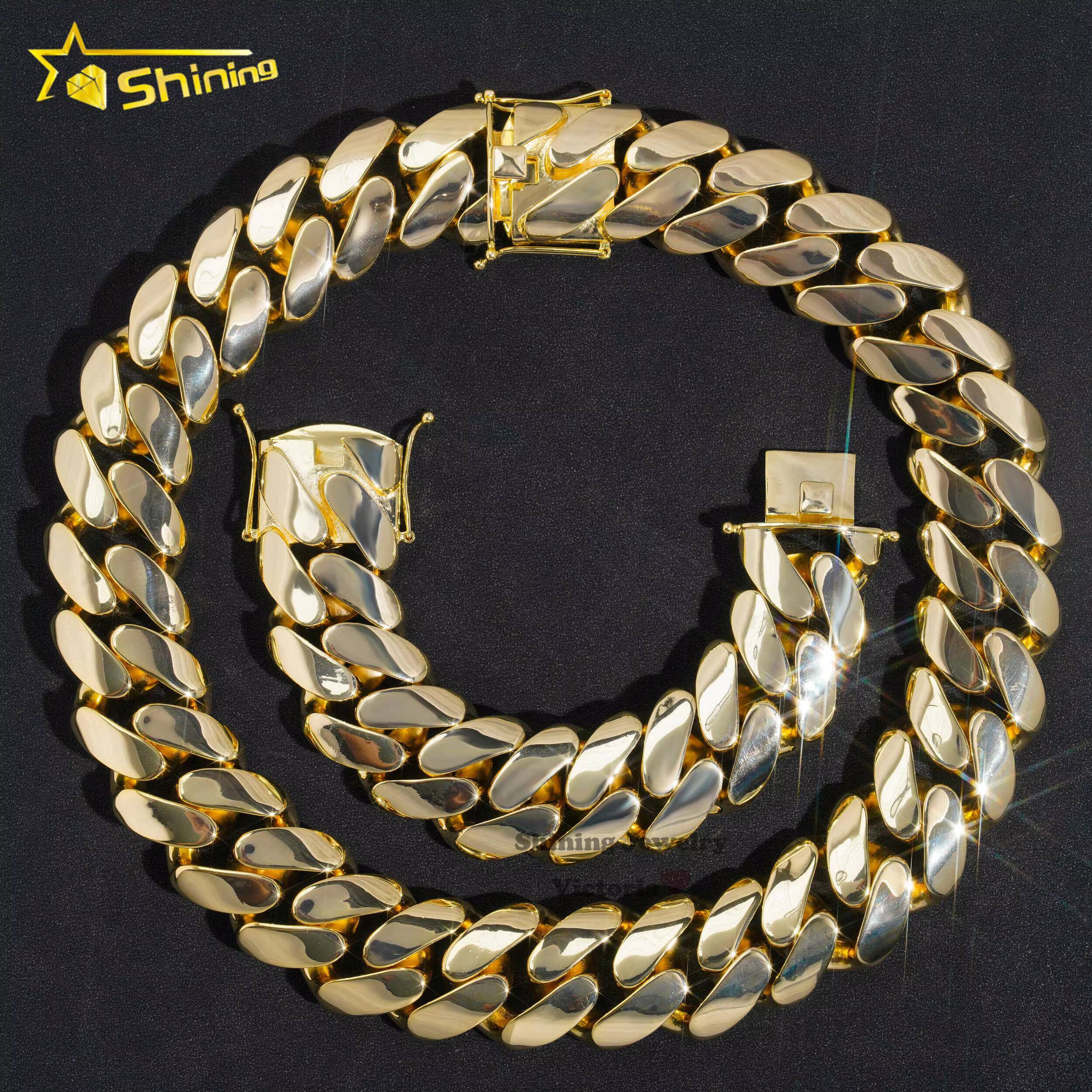 18mm Jewelry High Quality Brass Cuban Link Chain 18k Gold Plated 30MM Rapper Cuban Chain for Man Women Necklace