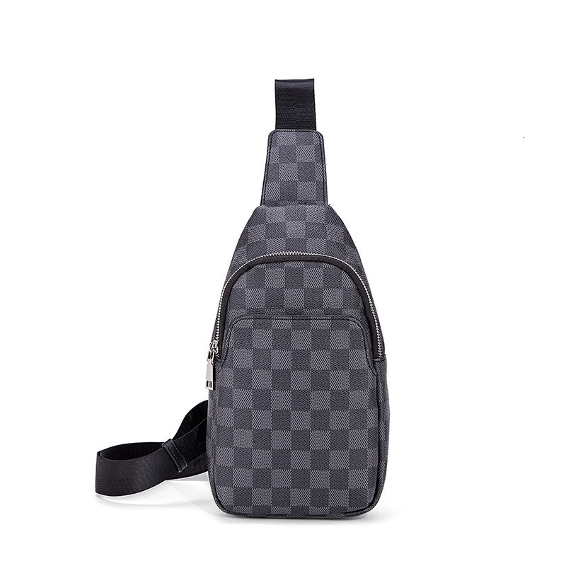 Free shipping designer men's and women's chest bag wallet plaid leather bag waterproof business outdoor leisure multifunctional luxury handb