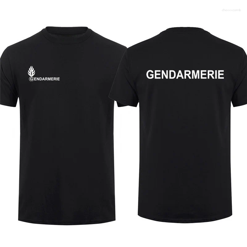 Men's T Shirts Short Casual 100_ Cotton ShirtsFrench Gendarmerie Shirt Sleeve PSIG T-shirt Man Sweat-absorbent