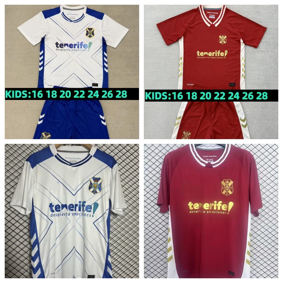 4XL 24 25 26 cd tenerife sipcic mens soccer jerseys mellot alvaro j g romero enric gallego home away 3rd KIDS football shirt short sleeve adult uniforms 666