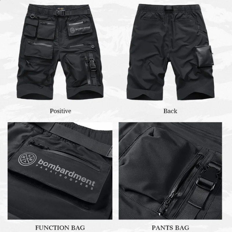 Multipocket Tactical Function Cargo Shorts Summer Mens Clothing Y2K High Street Punk Style Techwear Quickdry Pants pantalone 250828