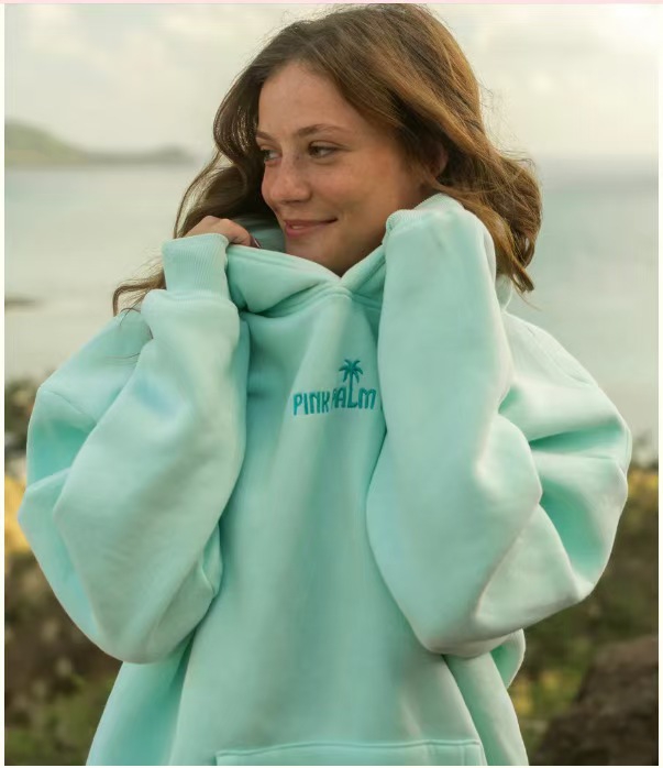 Pink Palm Hoodie Designer Hoodies Chasing Sunsets Pink Palm Hoodies Embroidery Sunshine Fashion Y2k Loose Hooded Sweatshirt Women Street Autumn 740