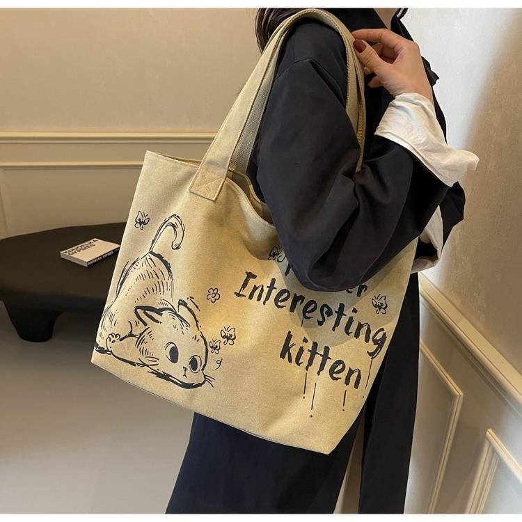 2025 Autumn New Student Commuter Single Shoulder Handbag Handbag Simple and Cute Cartoon Large Capacity Women's Single Shoulder Bag bag Designer 