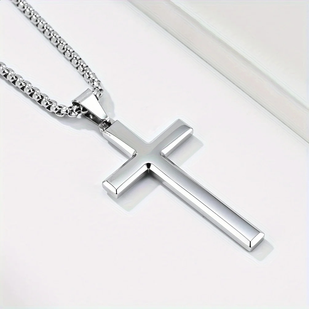 Collier Homme Spiritual Male Stainless Steel Necklace Mans Jesus Cross Necklaces for Man Collar Hombre Fathers Day Gifts250829
