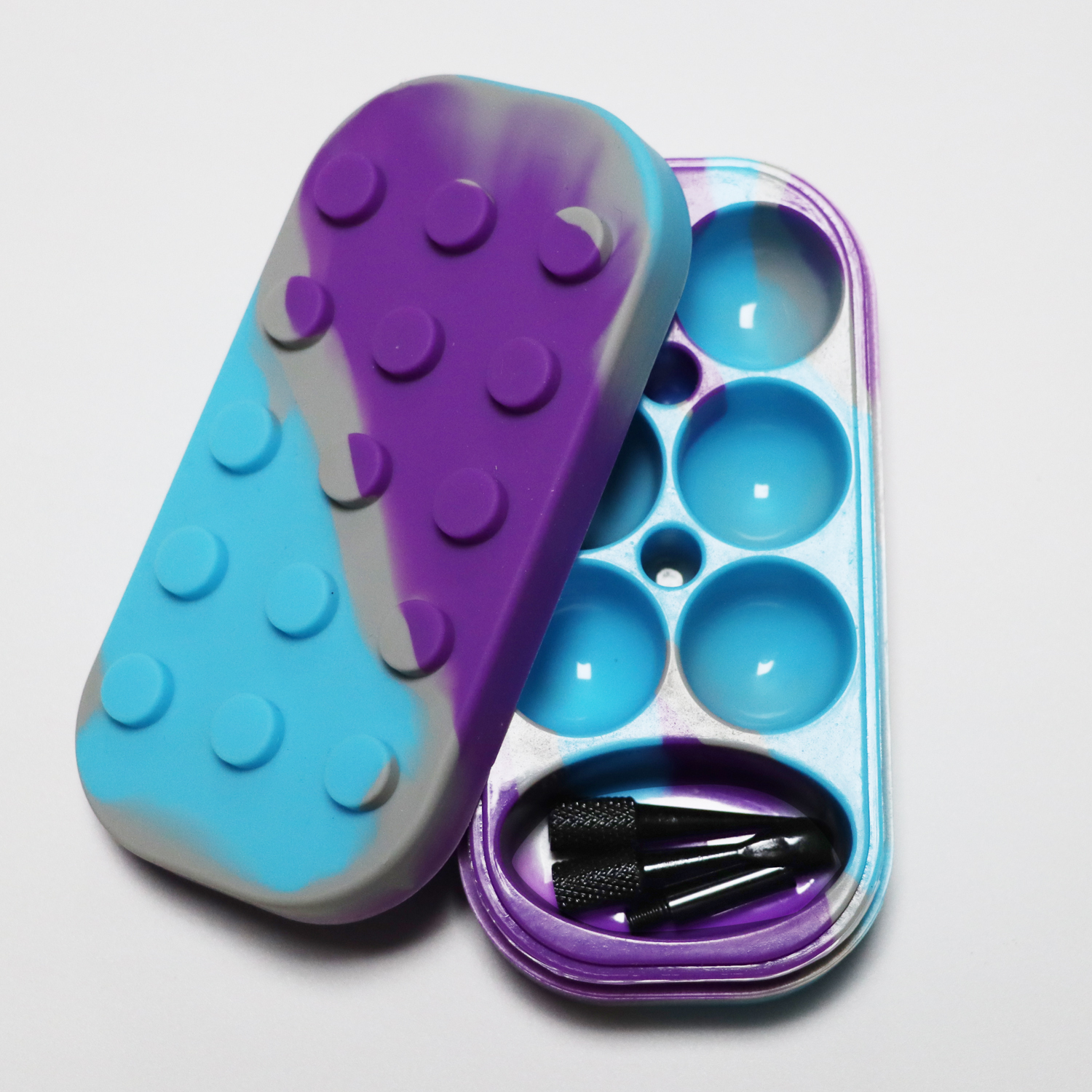 6+1 34ML Silicone Dab Wax Jar Containers+Dabtools, 1.15oz Cosmetic Containers, Contemporary Oil Classification Container, Containers For Smoking Pipes Dab tools