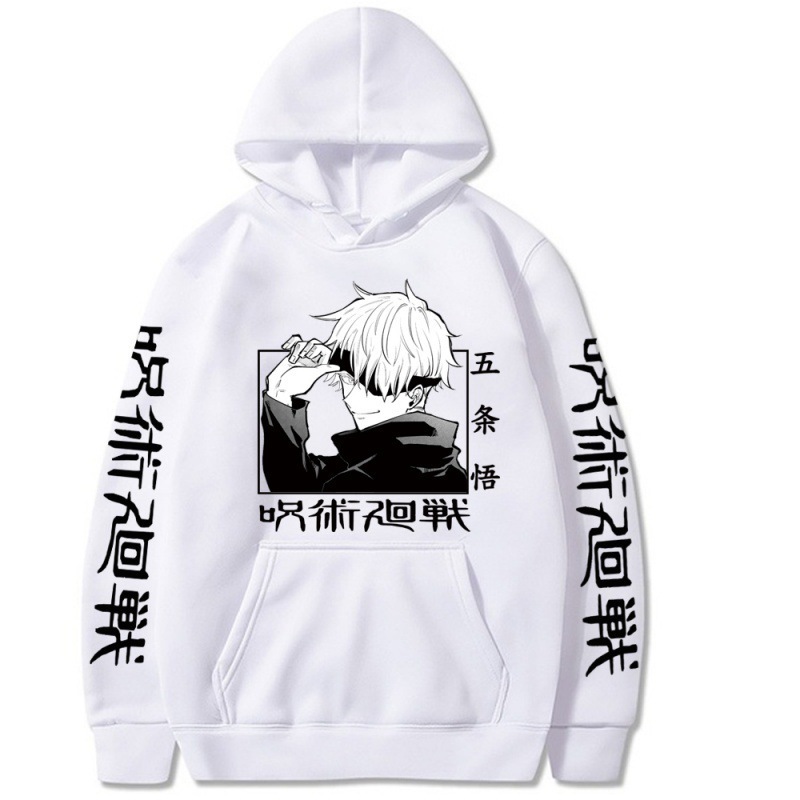 Sweatshirt Jujutsu Kaisen Gojo Satoru Autumn/Winter Fleece-Lined Printed Student Hoodie Men's Anime - TT1411-L22