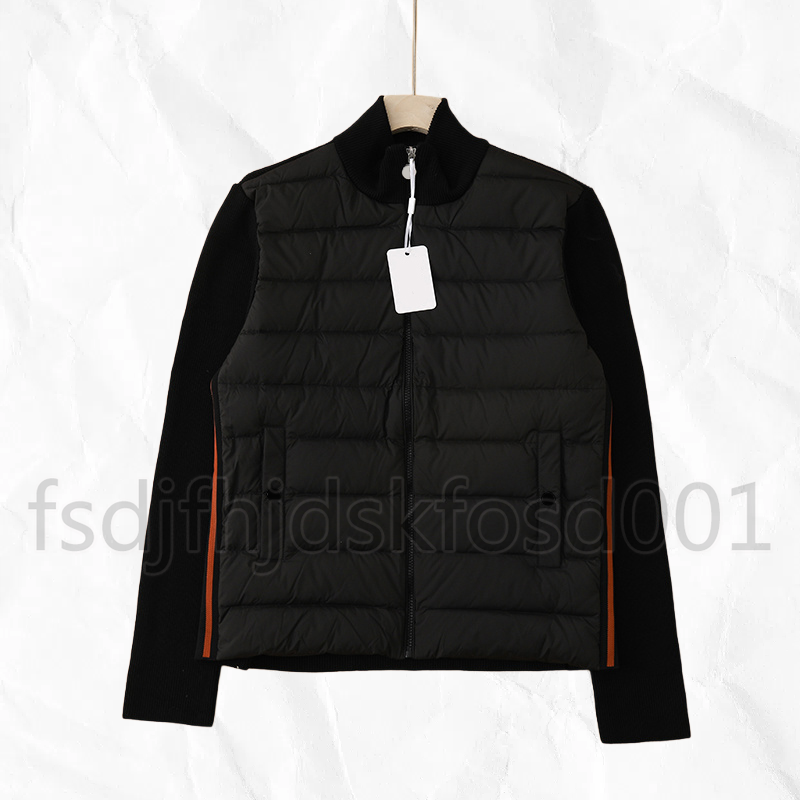 Chest Letter Design NFC Down Jacket Men Women Stand Collar Knitted jacket Autumn Winter men knit jackets Fashion Casual mens coat asian size M-XXL