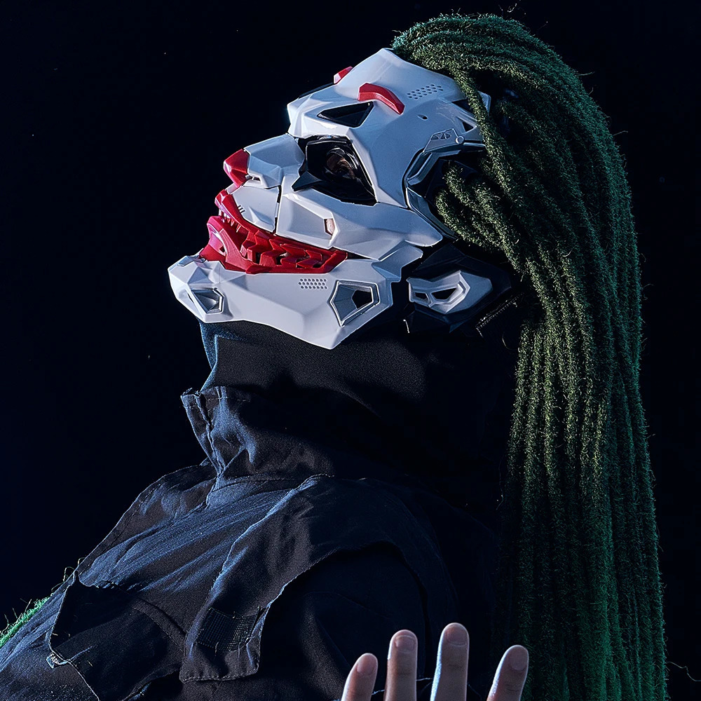 Joker Masks Cyberpunk Clown Braids 2d Cosplay Resin Custom Products Halloween Anime RolePlaying Props And Gifts Toys 250820