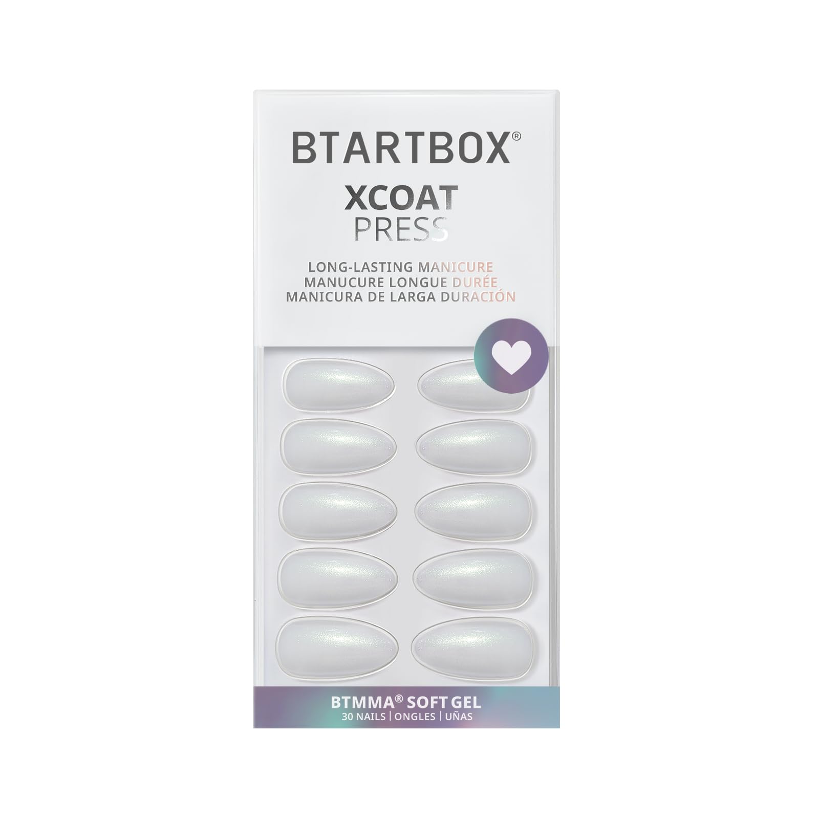 White Long Matte Press On Nails With Fine Shimmer, Fashionable And Beautiful, Suitable For Women And Girls To Wear Daily