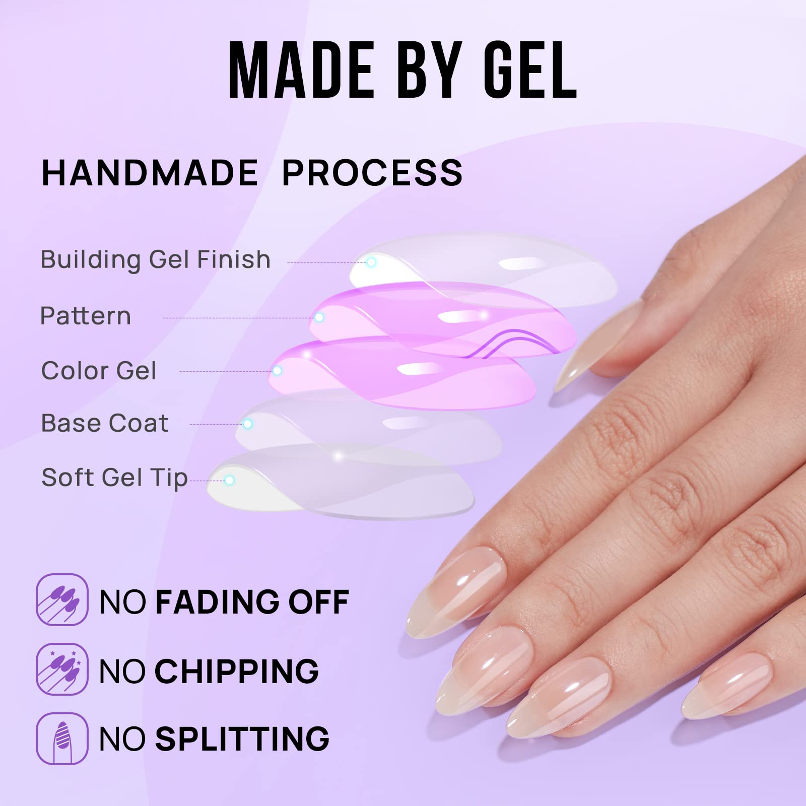 Smooth And Transparent Surface Pressing On Nails, Simple And Fashionable Designed Specifically For Girls And Women Suitable For Gift Giving