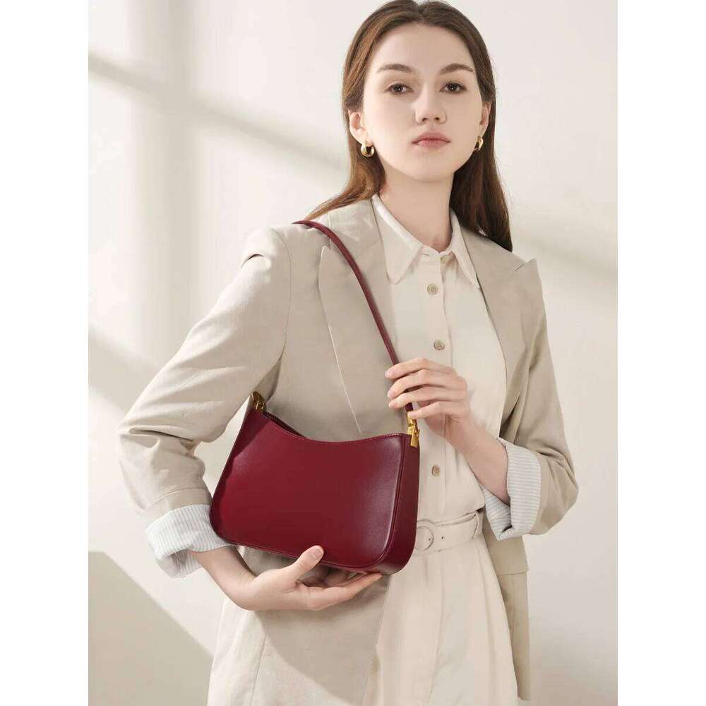 New Niche Women's Handbag Genuine Leather Baguette 2025 Design French Underarm Shoulder Vintage Armpit Bag