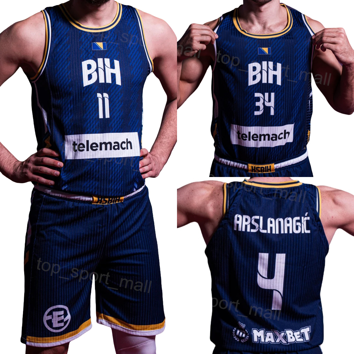 Print 25-26 EuroBasket Basketball Bosnia and Herzegovina Jerseys Kenan Kamenjas Aleksandar Lazic Amar Alibegovic Amar Gegic Edin Atic Halilovic Men Women Kids