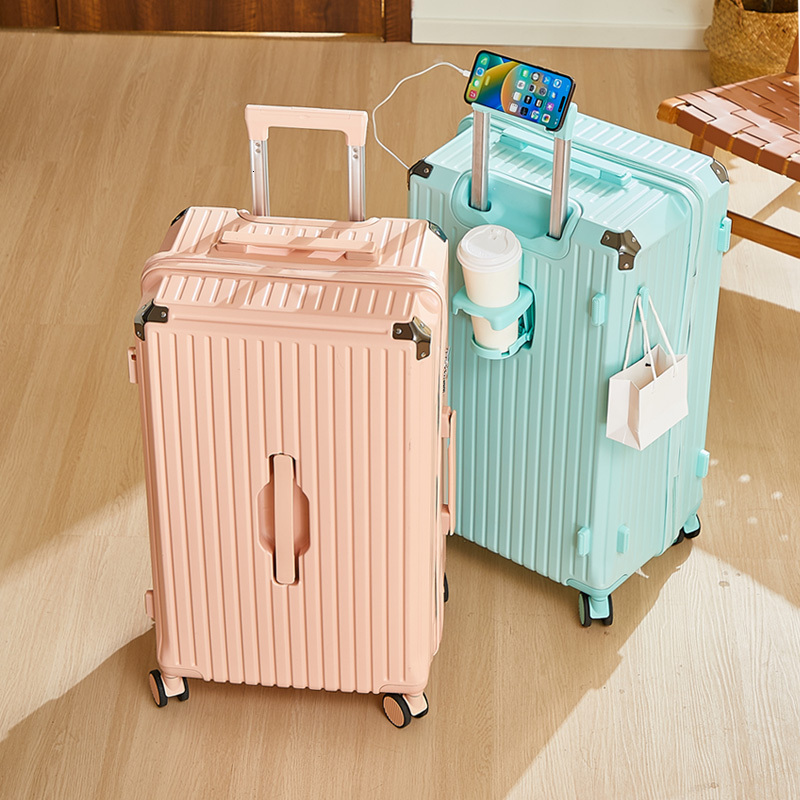 Luggage 20 inch Cup Holder/Waterproof multifunctional Suitcase Hand Carry Large Capacity Universal Wheel Simple Suitcase