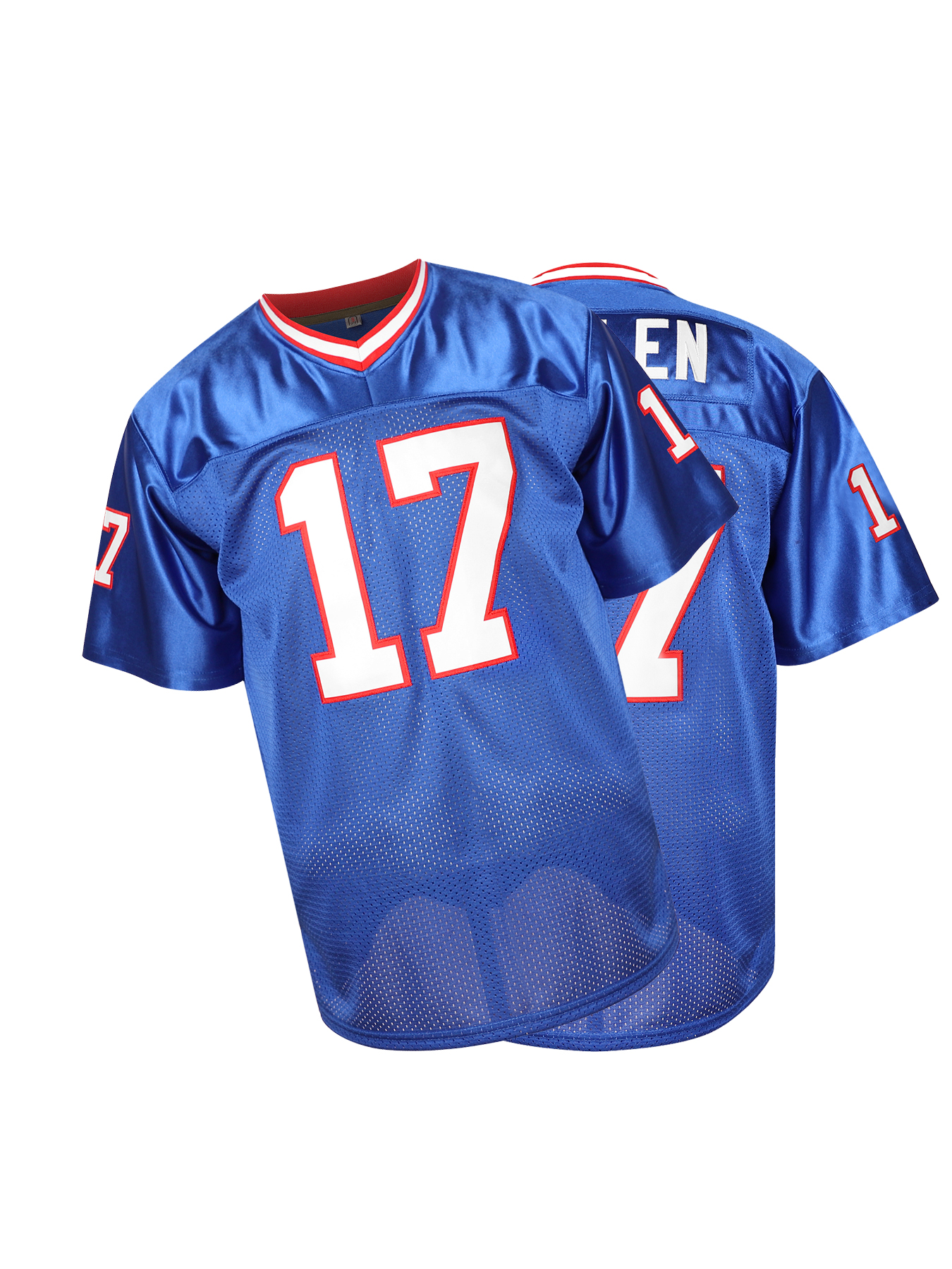 Mens 17 Stitched Embroidery Football Jerseys Embroidered, Polyester Knit Fabric, Casual Sports Streetwear