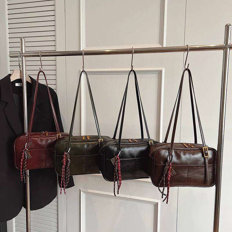 LEFTSIDE Small PU Leather Underarm Bags For Women 2024 Winter Y2k New Trend Fashion Shoulder Tote Bag Handbags And Purses