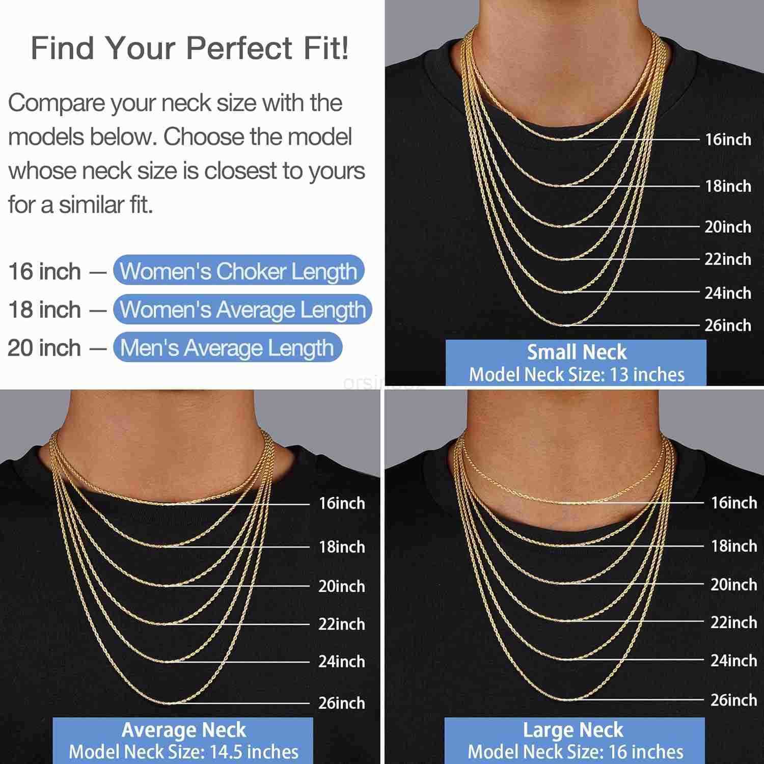 Italian 2mm Rope Chain 925 Sterling Silver Chain Necklace for Women 14K Plated Gold Chain for Women Smooth Sturdy Womens Chain Necklaces 16 18 20 22 2