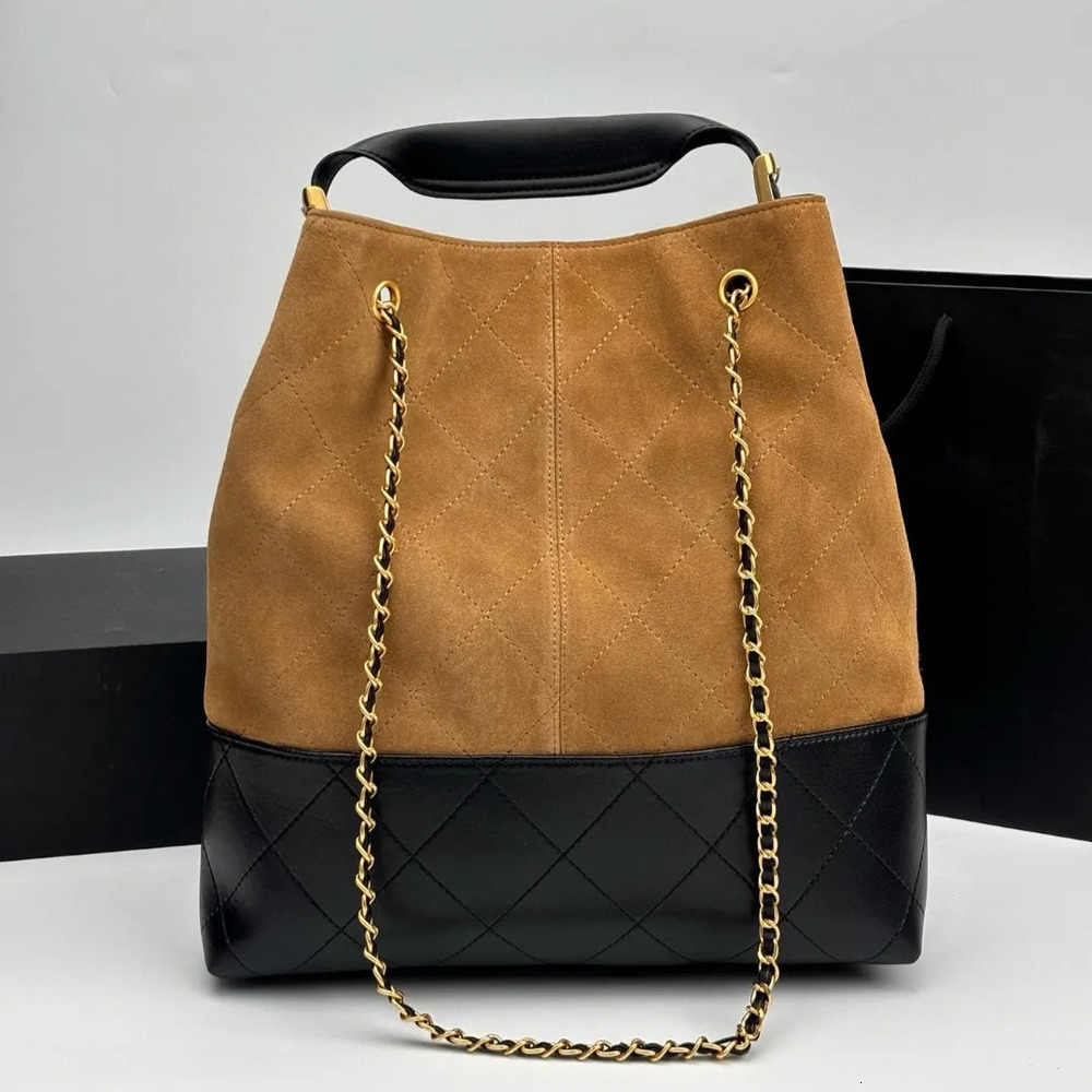25A Designer Real Suede Shoulder Bags Plaid Shopping Bag With Chain Belt Woman Handbag Vintage Hobo Genuine Leather Patchwork Classic New Totes 01
