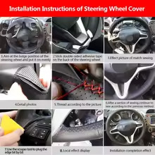 For Renault Clio 3 RS 2005 2006 2007 2008 2009 2010 2011 2012 2013 Hand-stitch Car Steering Wheel Cover Perforated Leather Trim
