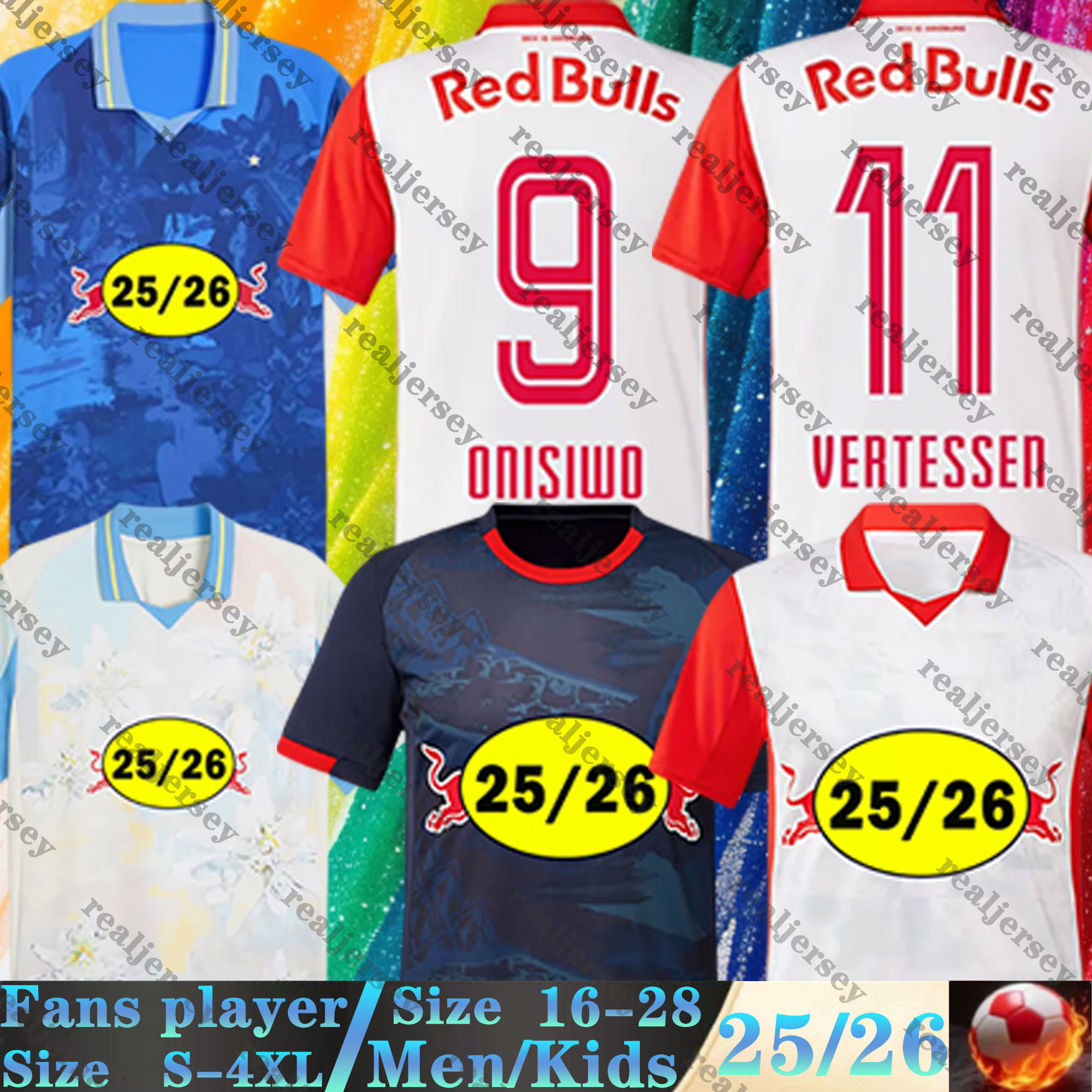 2025 2026 Red Salzburg Soccer Jerseys Bragantino FERNANDO KJAERGAARD PAVLOVIC BORBAS SASHA VITINHO 25 26 fans Player Version RBS Football Shirts Men Uniforms Sets