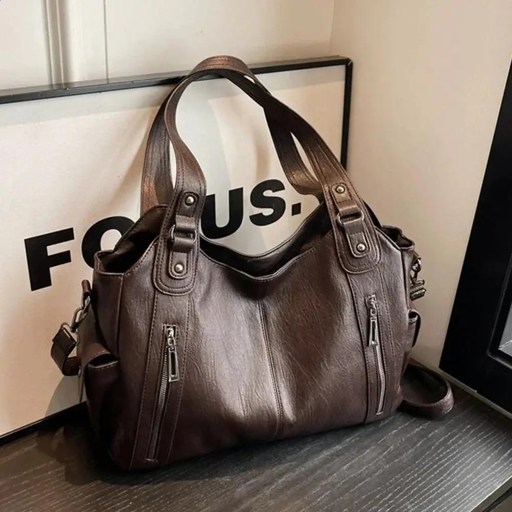 Soft Interior Compartment Shoulder Bags 2025 High Quality Contrasting Colors for Women Fashion Zipper Pu Womens Handbags 250828