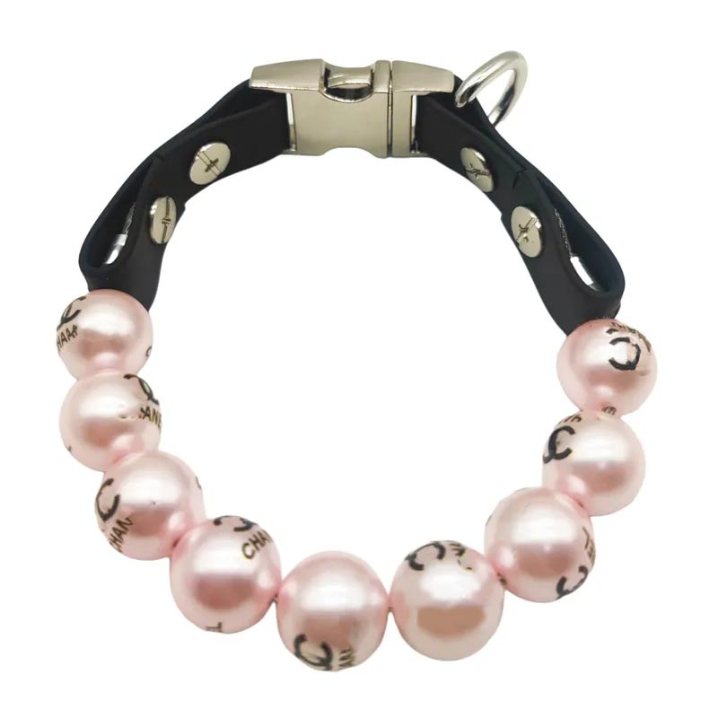 Designer Dogs Collar Cat Pearl Collars, Cute Fashion Pet PU Leather Collars Necklace for Small Dog Pets Wedding Party Luxurious Birthday Gift White S 